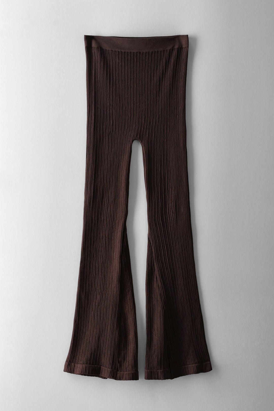 Girls Seamless Ribbed Flare Leggings - Chocolate