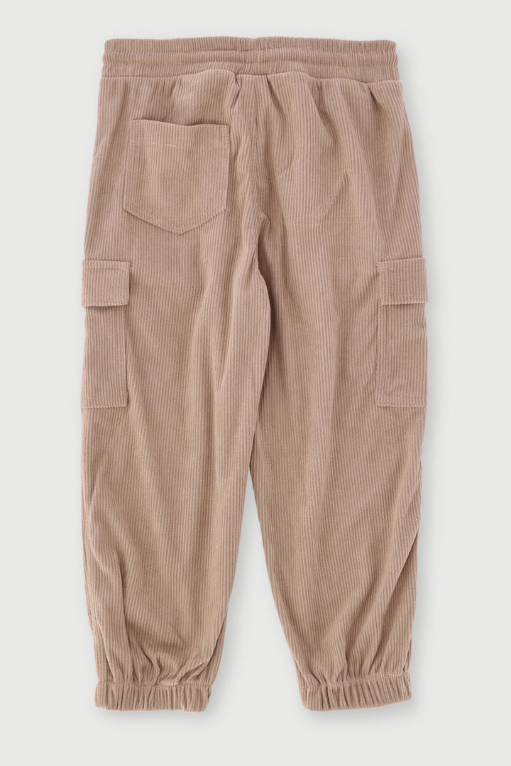 Pre-Girls Corduroy Cargo Pants - Stone