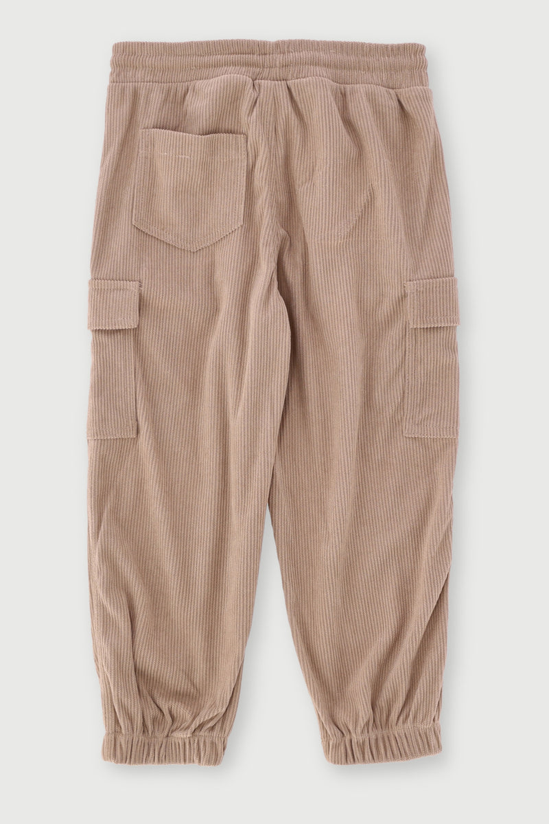 Pre-Girls Corduroy Cargo Pants - Stone