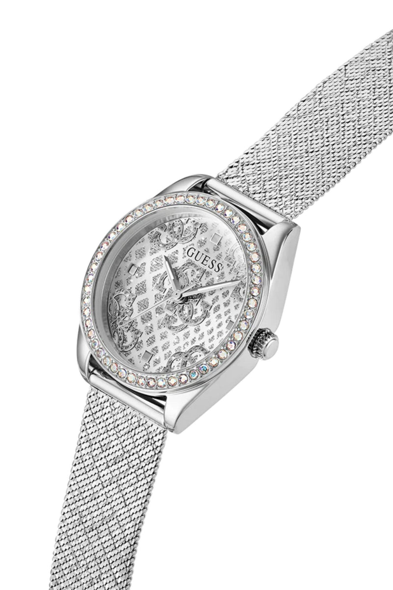 Ladies, Ip Silver Case, Silver Dial & Strap Watch