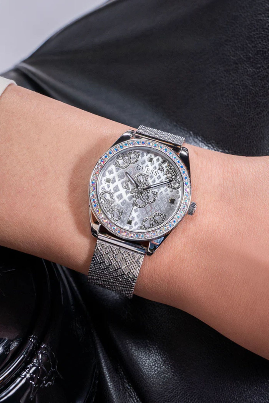 Ladies, Ip Silver Case, Silver Dial & Strap Watch