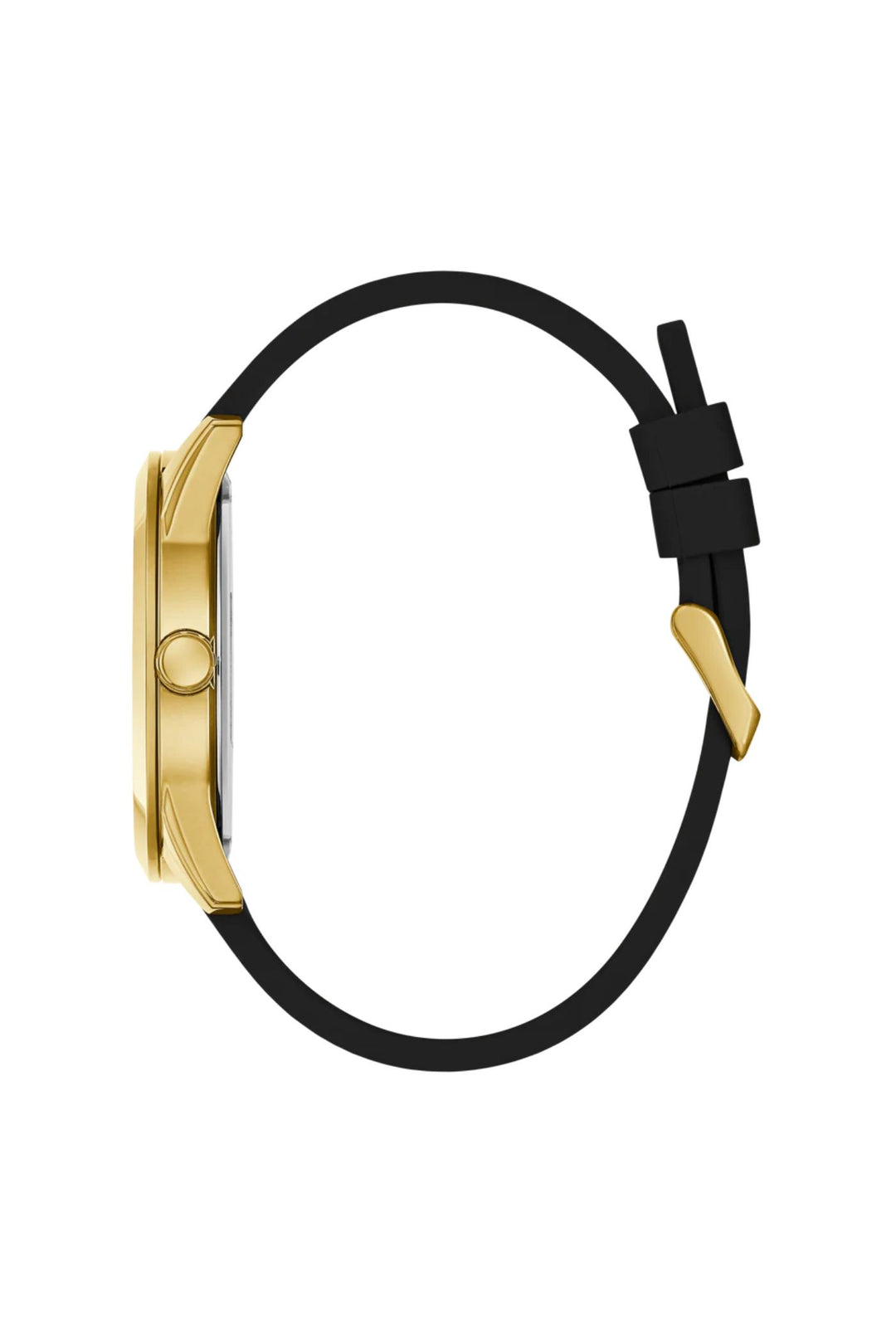 Gents, Ip Gold Case, Black Dial & Strap Watch