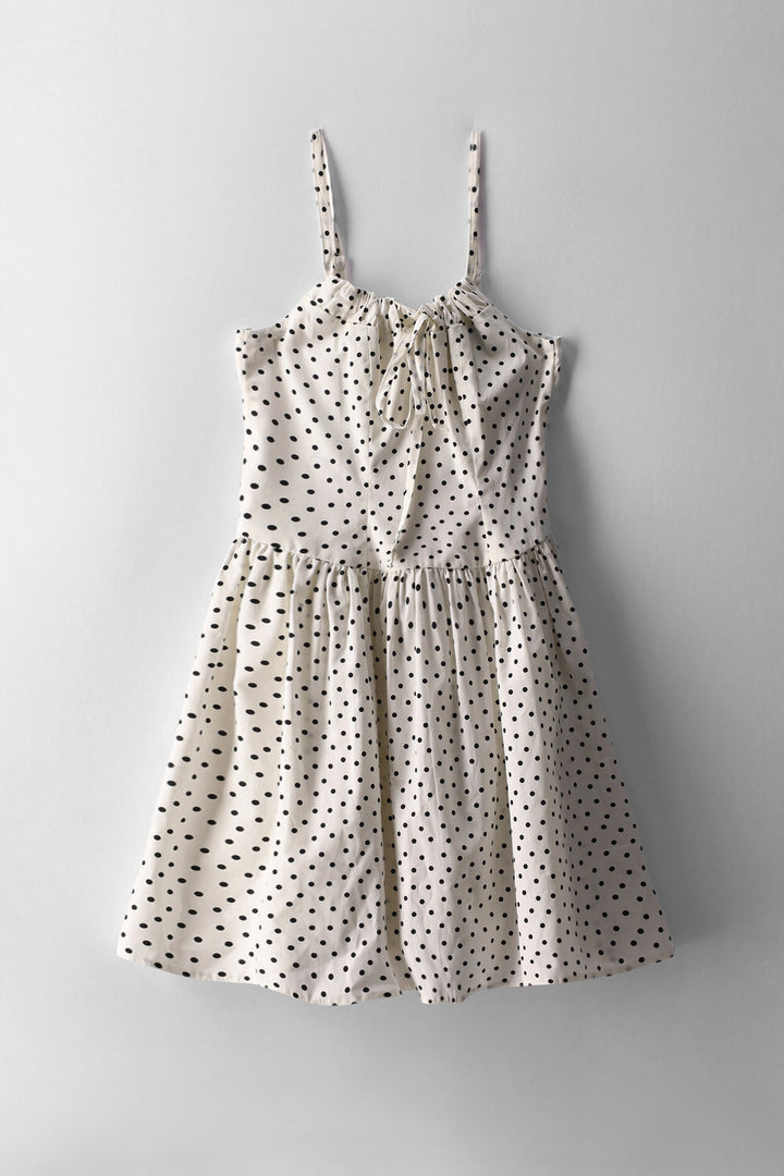 Girls Polka Dot Strappy Woven Dress - Multi