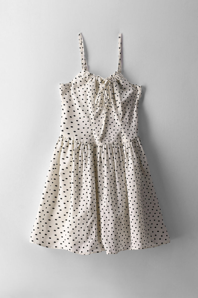 Girls Polka Dot Strappy Woven Dress - Multi