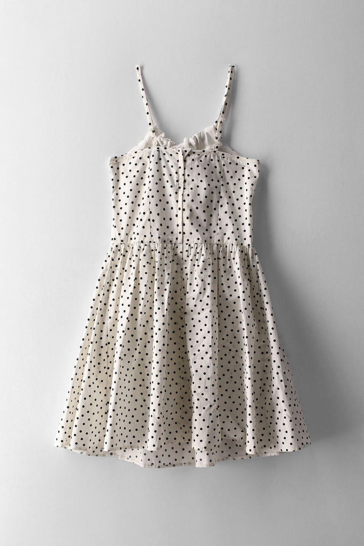 Girls Polka Dot Strappy Woven Dress - Multi