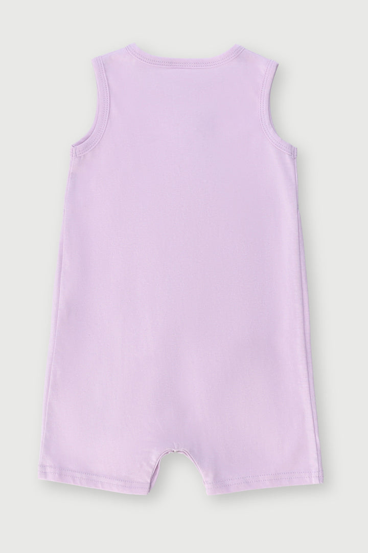Baby Girls Short Sleeve Slogan Romper - Lilac