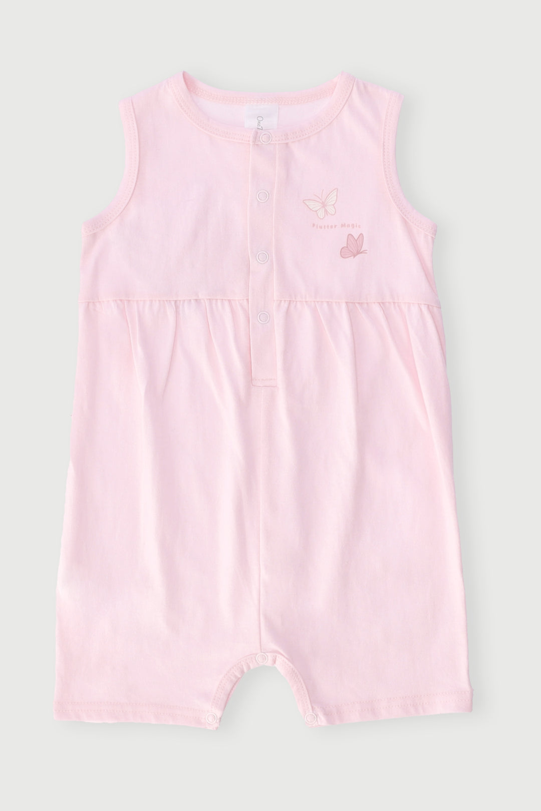 Baby Girls Short Sleeve Slogan Romper - Light Pink