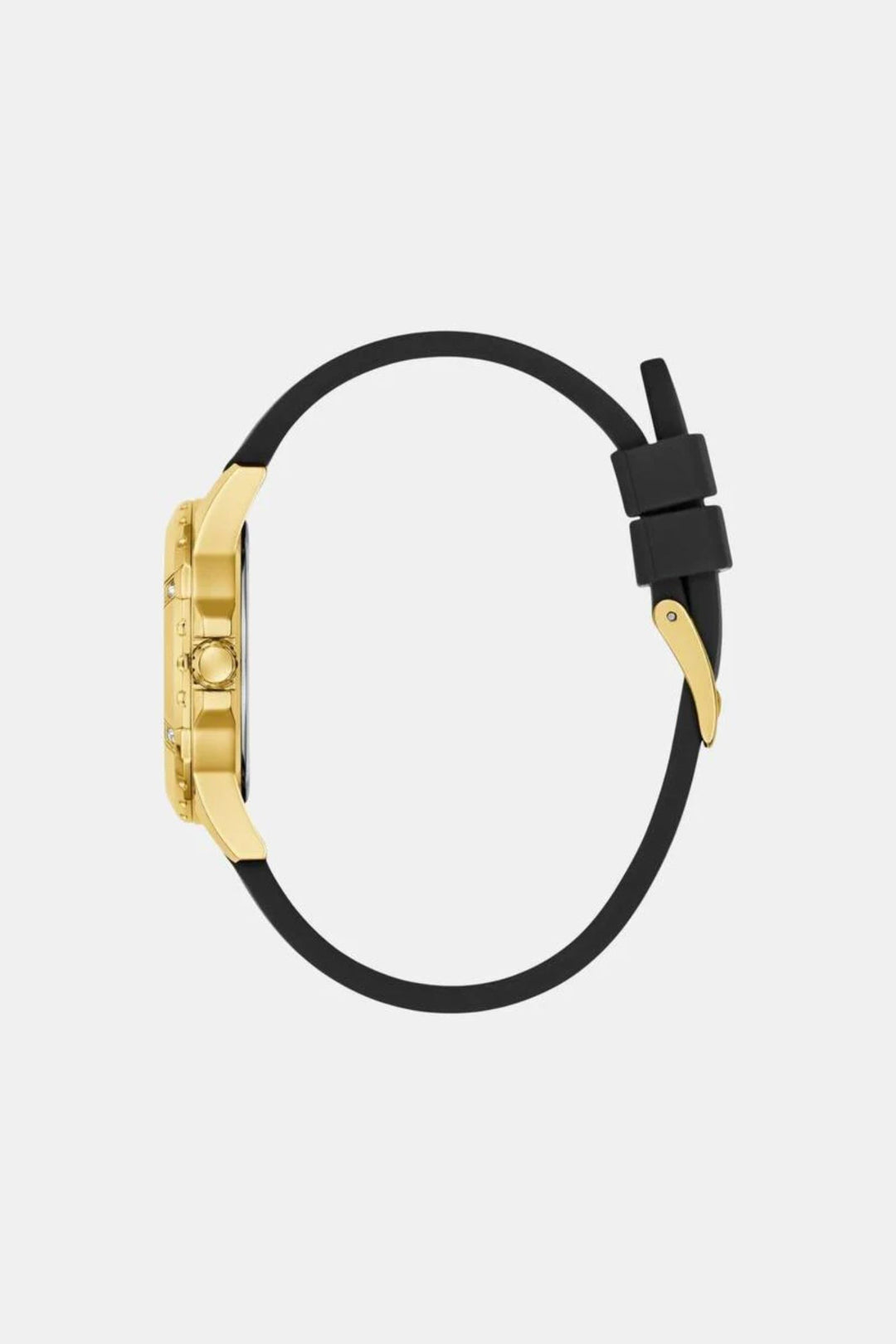 Ladies Gold Case Green Dial Watch with Black Strap