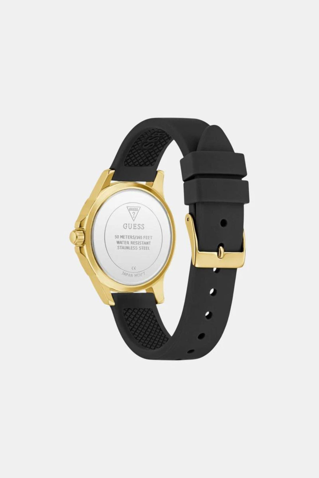 Ladies Gold Case Green Dial Watch with Black Strap