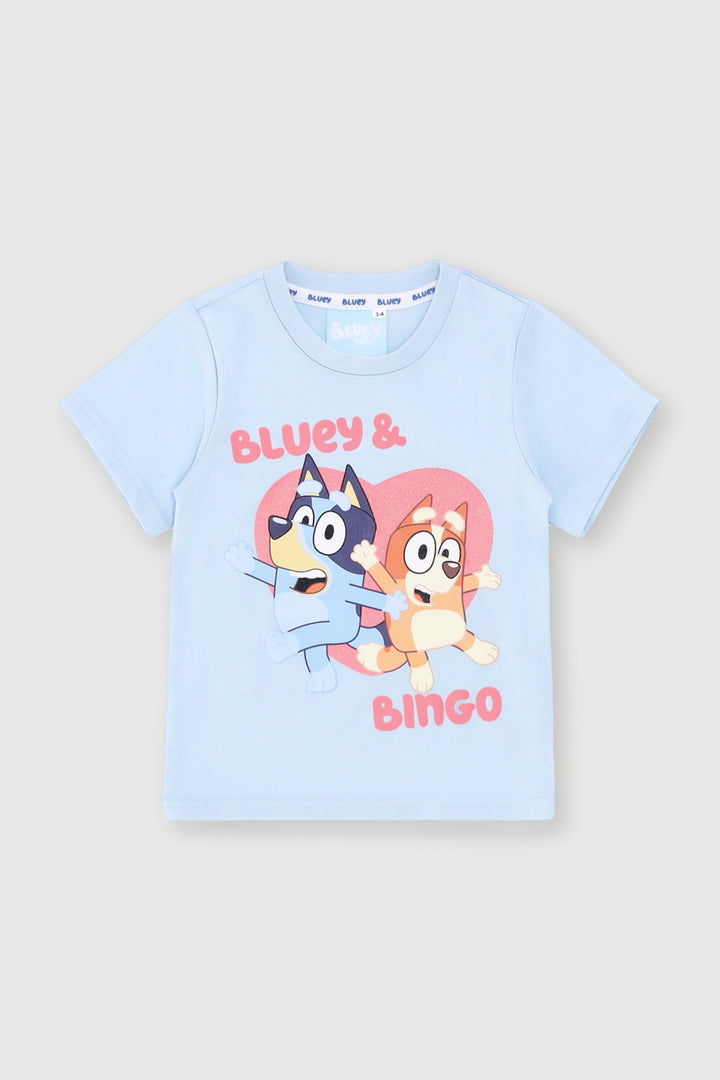 Pre-Girls Bluey Printed Tee - Light Blue