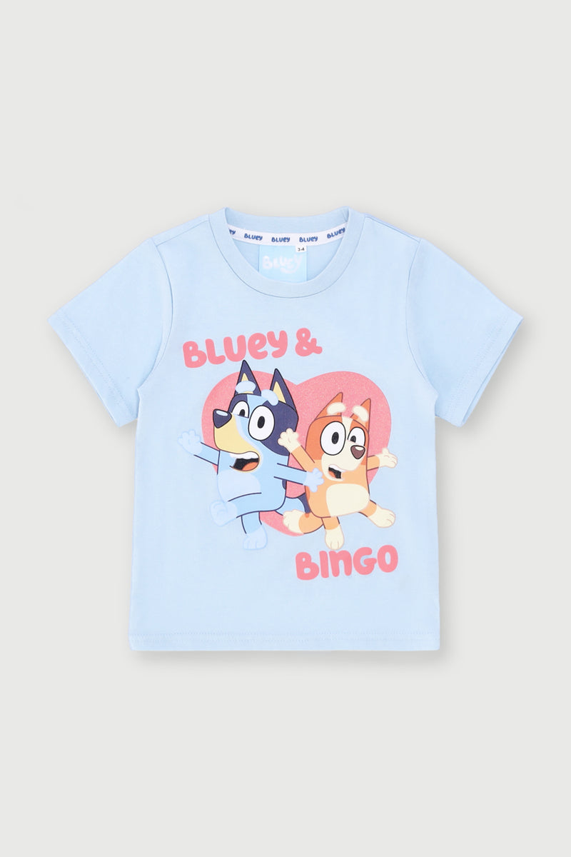 Pre-Girls Bluey Printed Tee - Light Blue