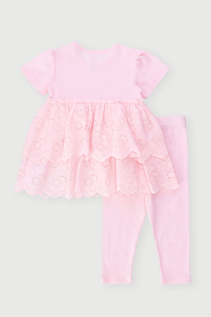 Baby Girls Anglaise Woven Set - Pink