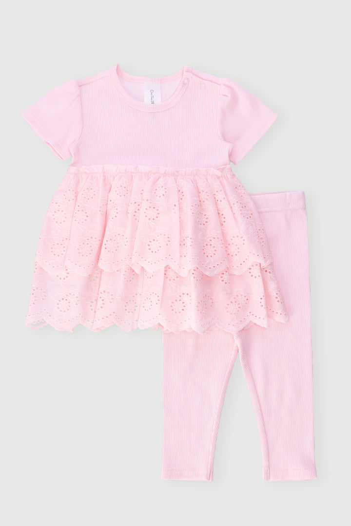 Baby Girls Anglaise Woven Set - Pink