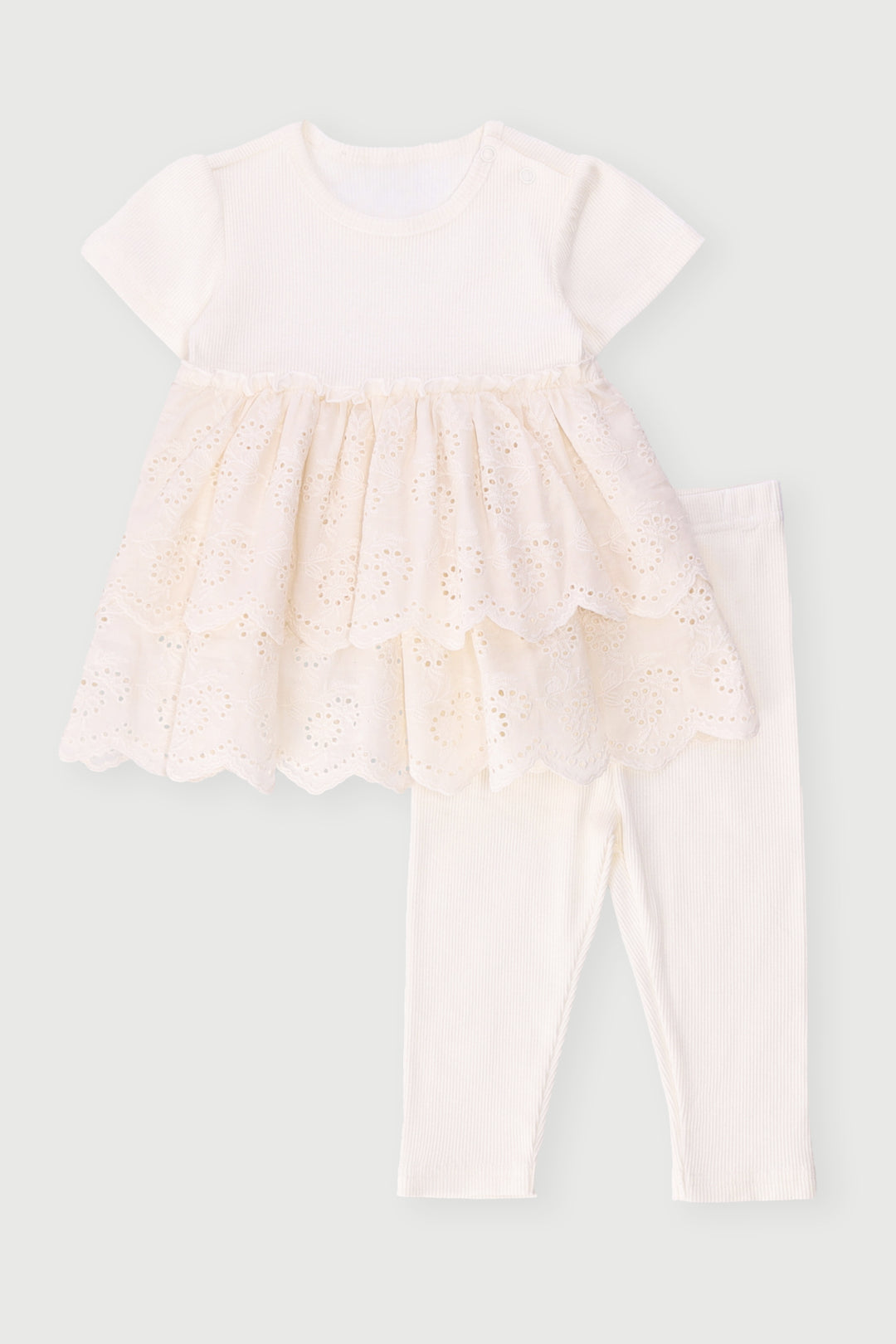 Baby Girls Anglaise Woven Set - Cream