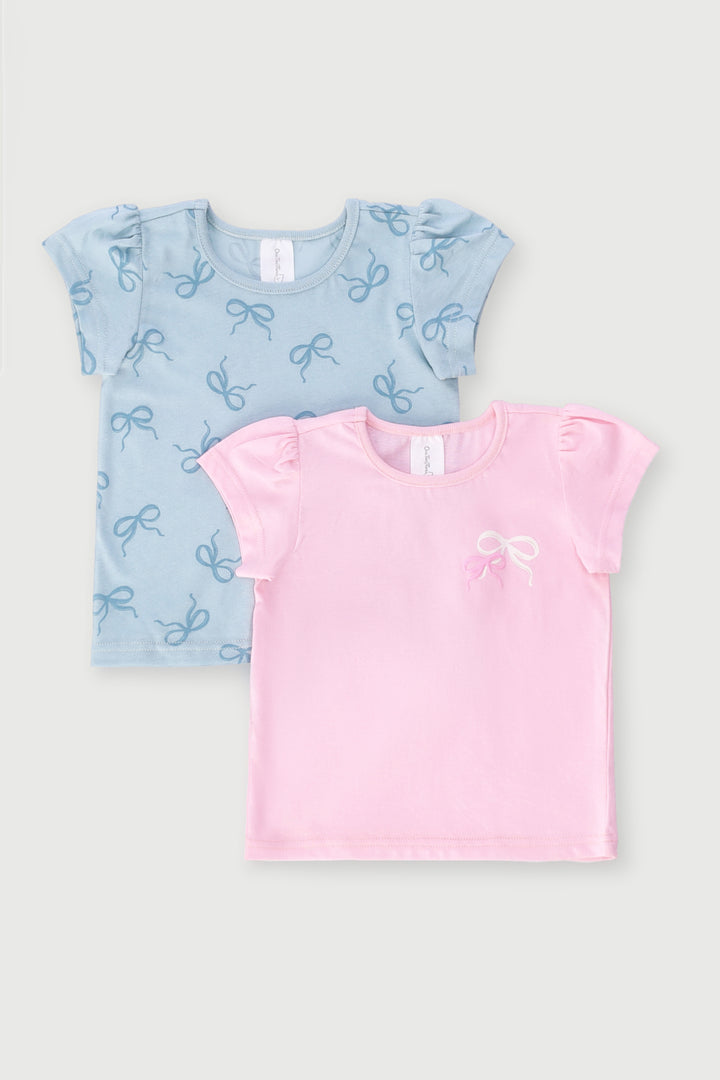 Baby Girls 2 Pack Bows Tee - Pink
