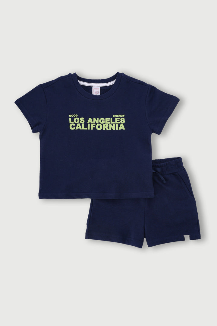 Pre-Girls La Fleece Set - Navy