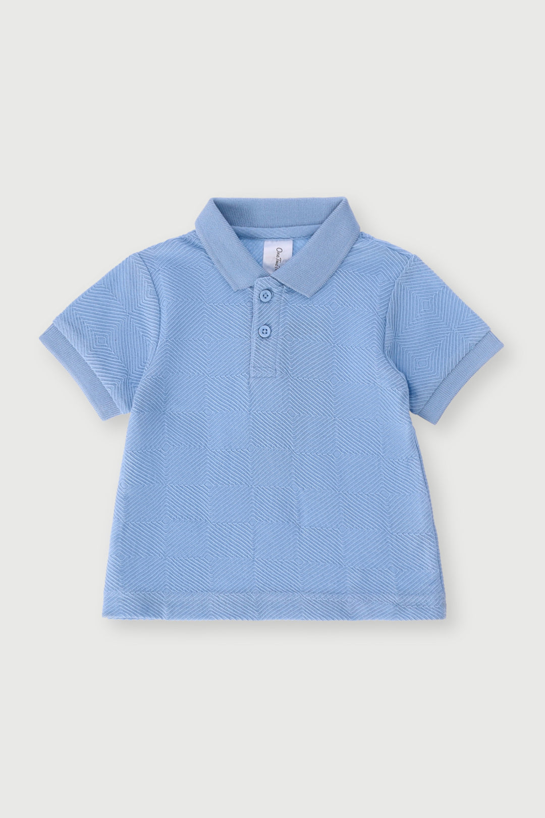 Baby Boys Textured Jacquard Golfer - Blue Bell