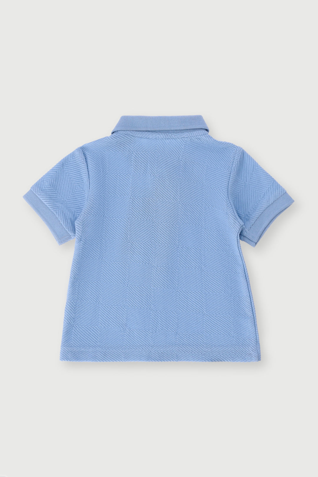Baby Boys Textured Jacquard Golfer - Blue Bell