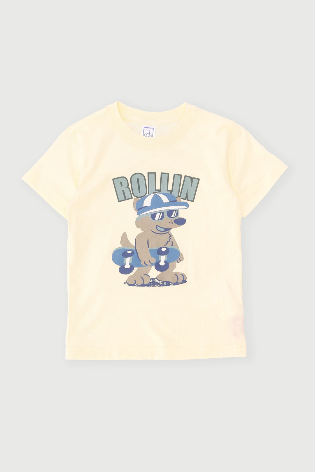 Pre-Boys Rollin Pup Skate Tee - Yellow