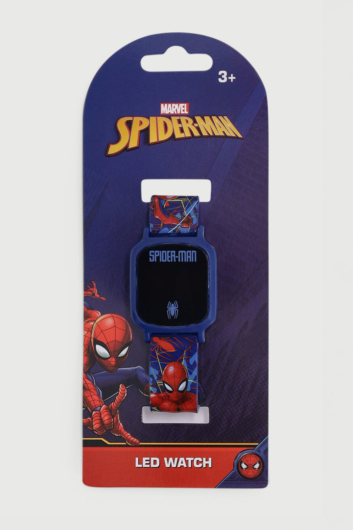 Pre-Boys Spiderman Led Watch - Blue