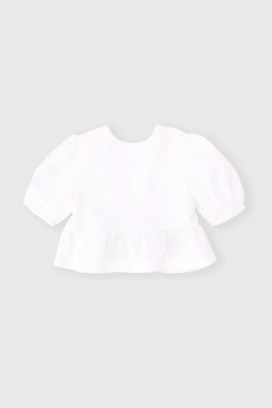 Pre-Girls Peplum Bow Top - Cream