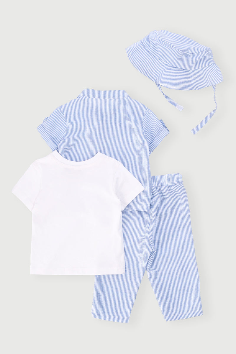 Baby Boys 4 Piece Occasion Set - Light Blue