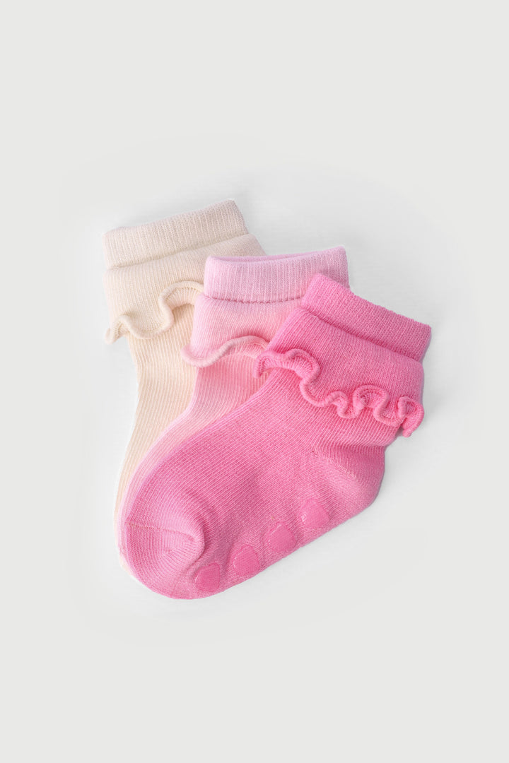 Baby Girls 3 Pack Cotton Frills Socks - Multi