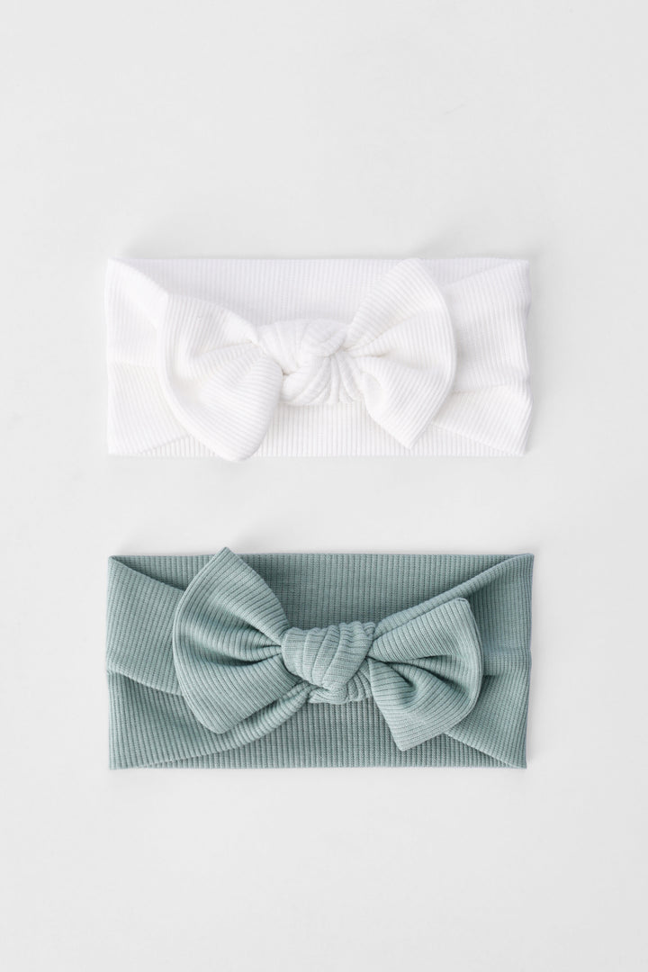Baby Girls 2 Pack Textured Headbands - Cream