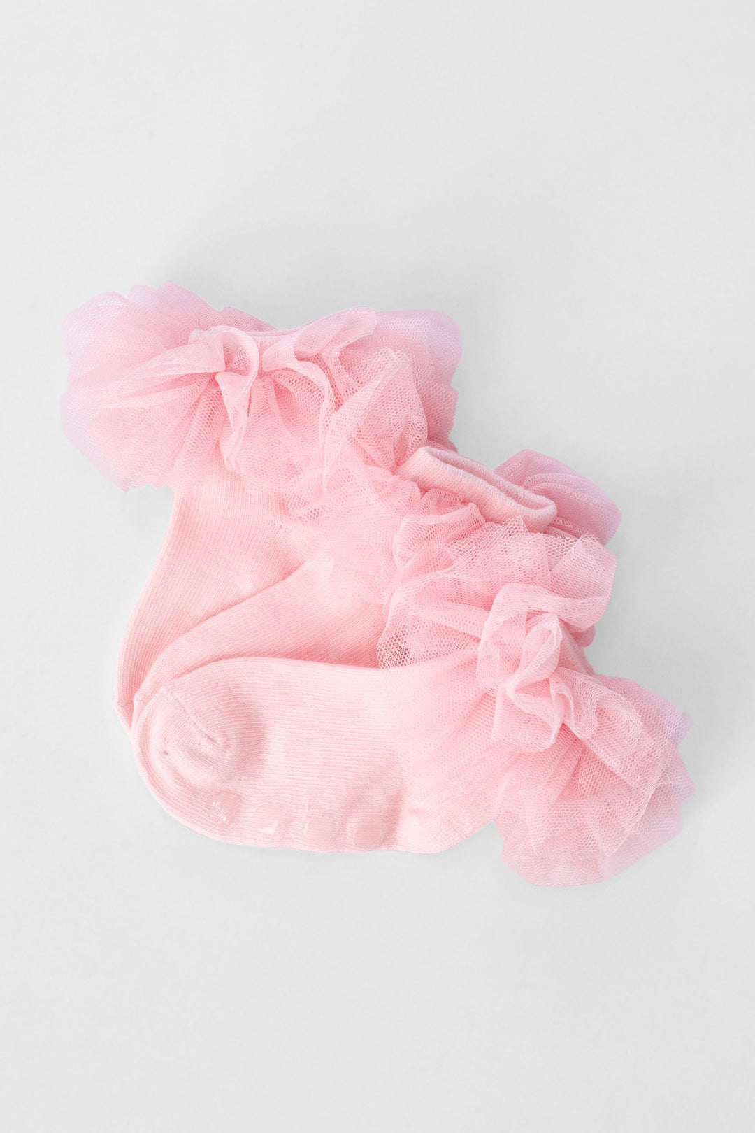 Baby Girls 3 Pack Tulle Ruffle Socks - Light Pink