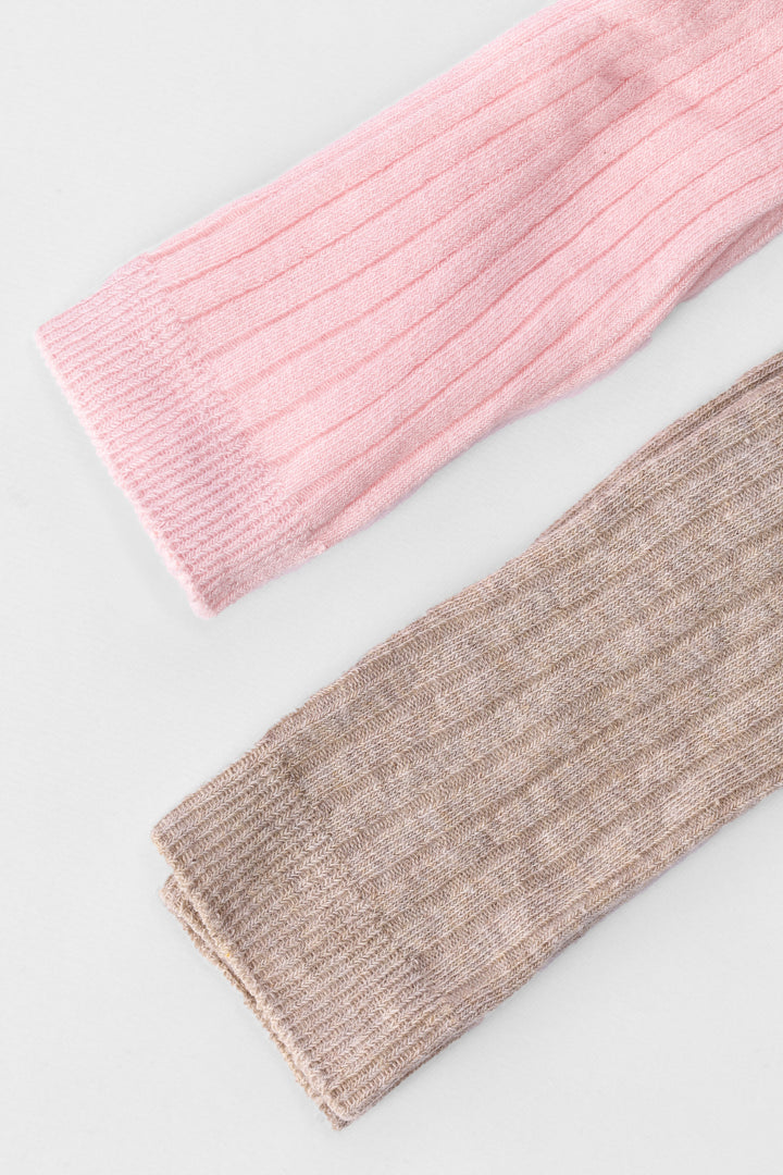 Baby Girls 2 Pack Bows Socks - Oatmeal