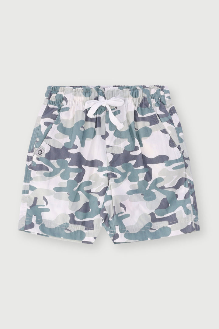 Pre-Boys Camo Print Poplin Shorts - Camo