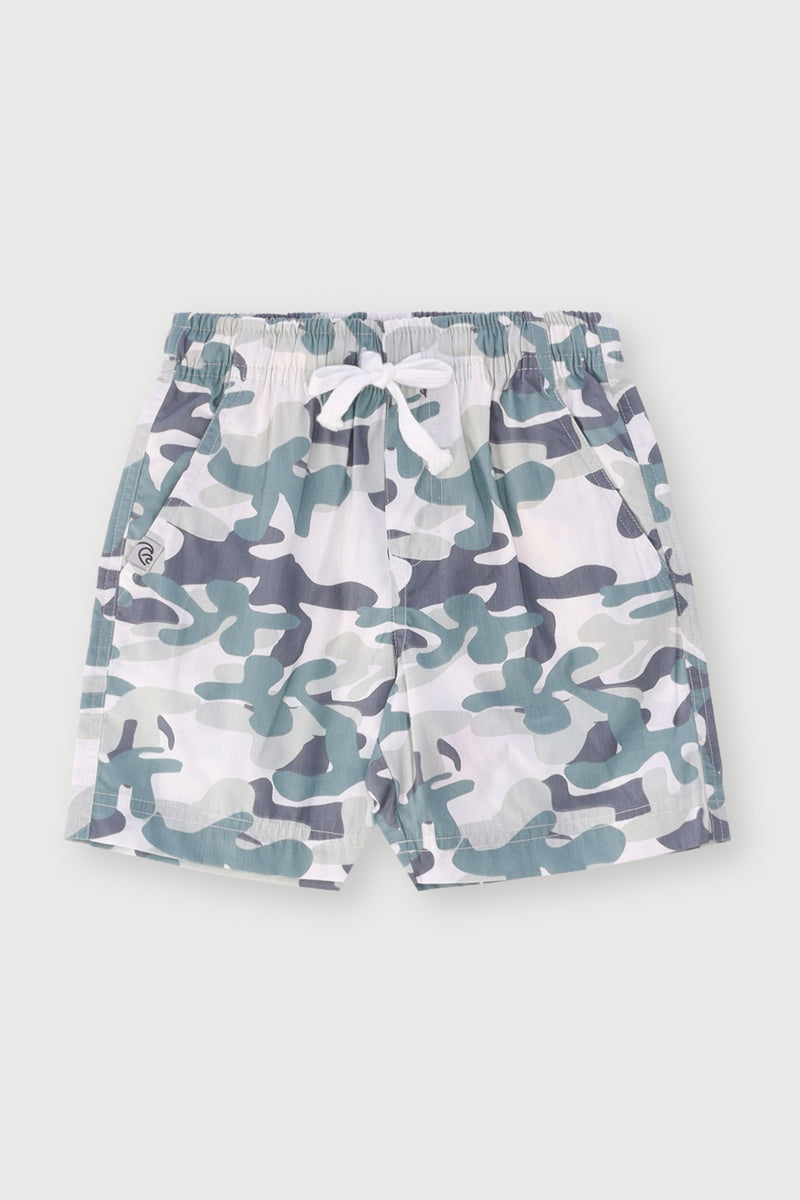 Pre-Boys Camo Print Poplin Shorts - Camo