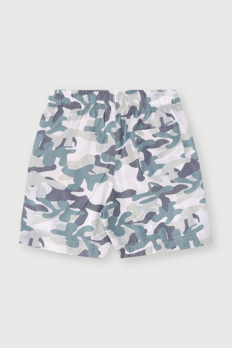 Pre-Boys Camo Print Poplin Shorts - Camo