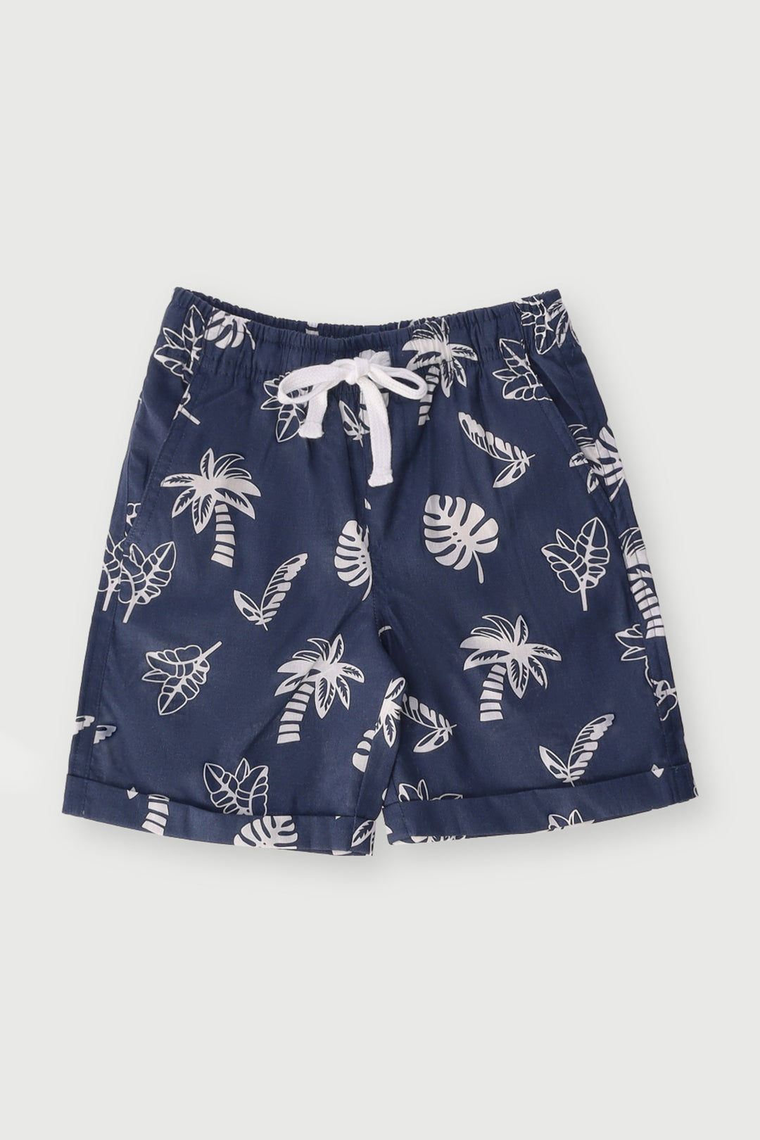 Pre-Boys Palm Poplin Shorts - Navy