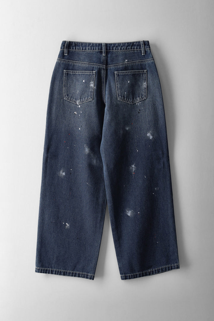 Girls Paint Splatter Denim - Tea Stain