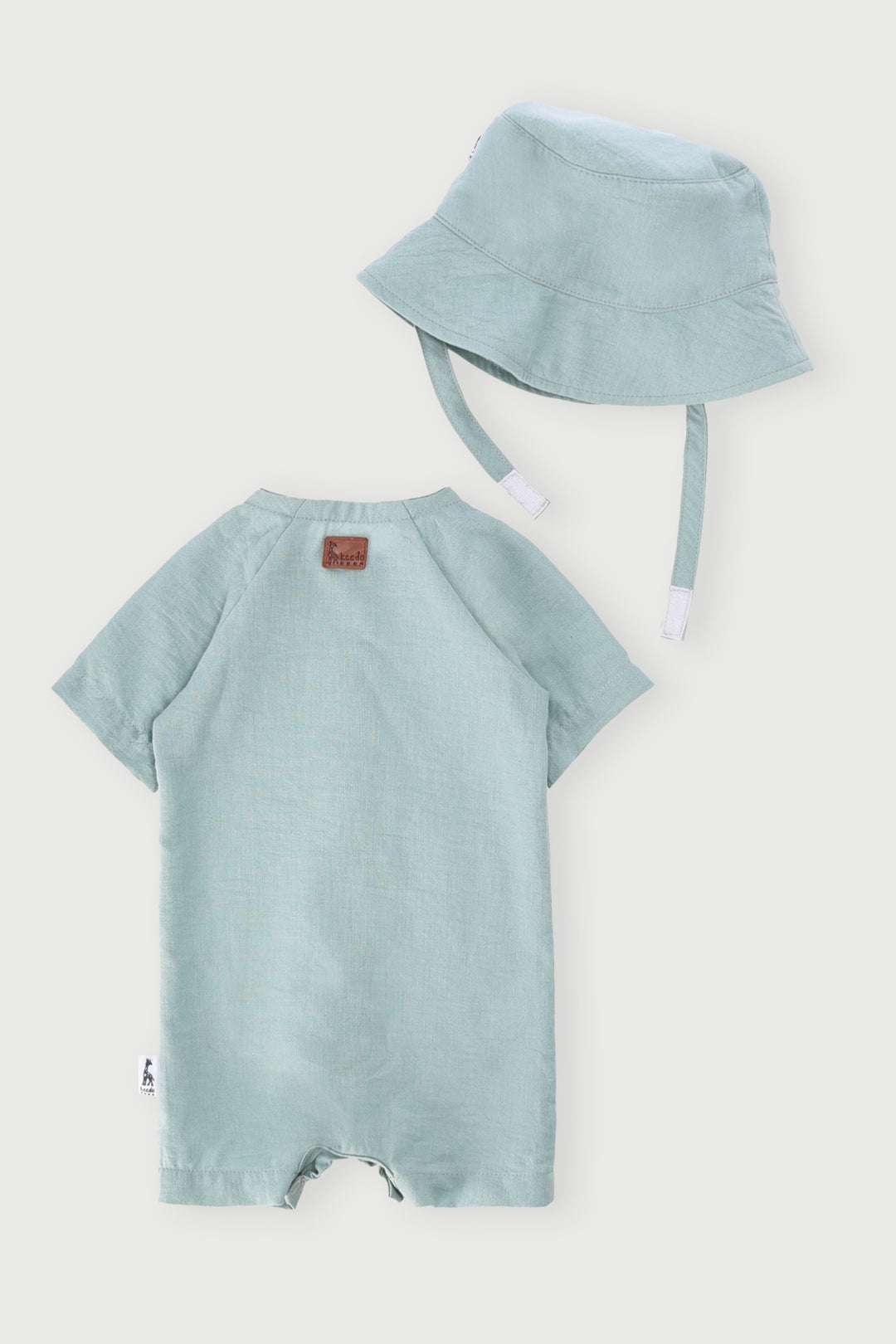 Keedo Baby Boys Romper With Bucket Hat - Sage