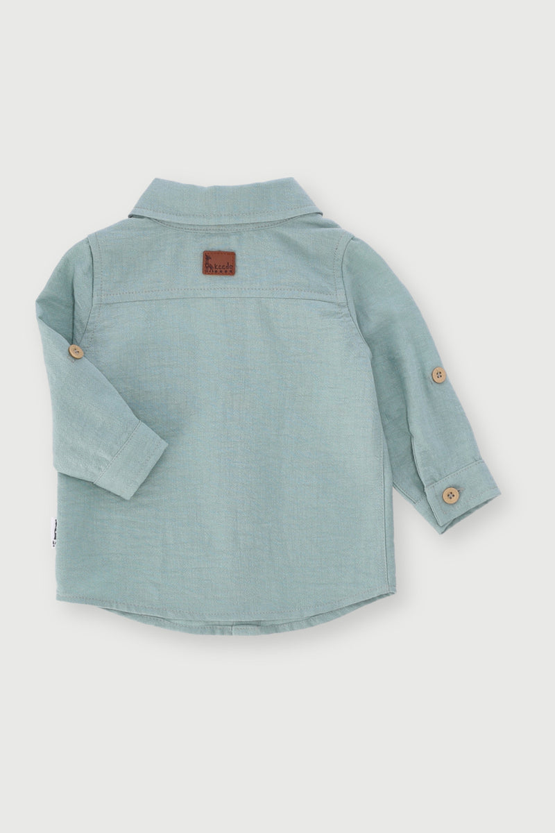Keedo Baby Boys Premium Long Sleeve Shirt - Sage