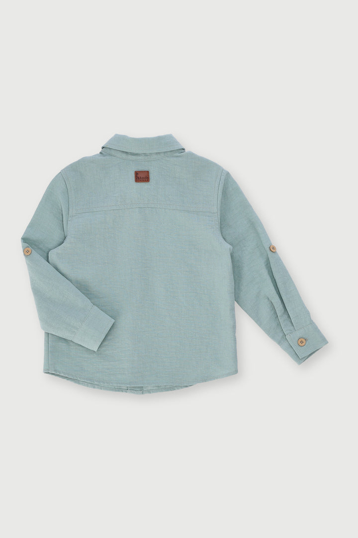 Keedo Boys Long Sleeve Premium Shirt - Sage