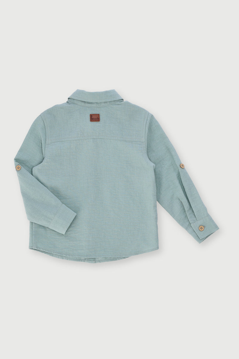Keedo Boys Long Sleeve Premium Shirt - Sage