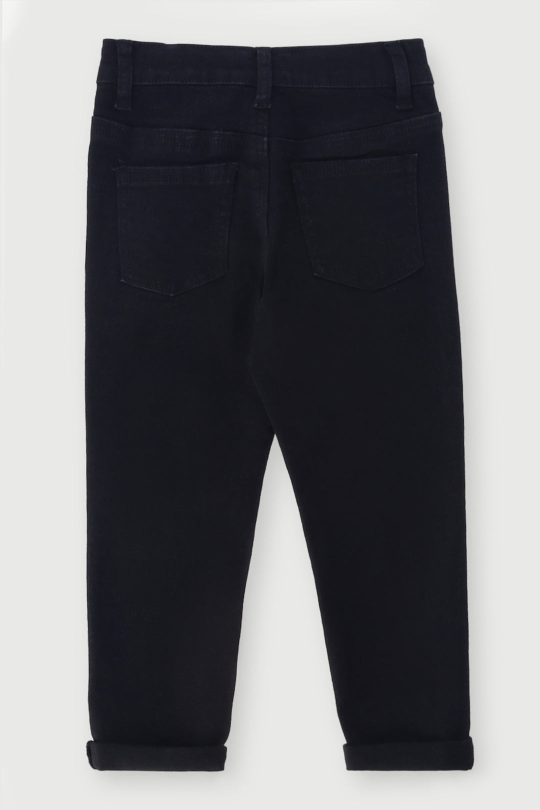 Pre-Boys Creased Badge Denim - Black