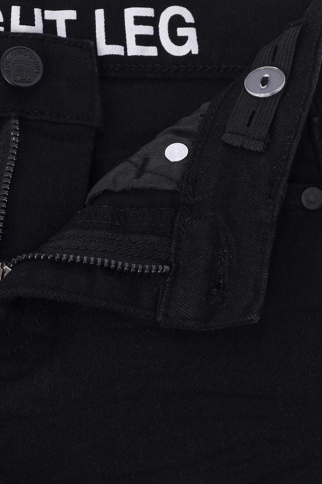 Pre-Boys Creased Badge Denim - Black