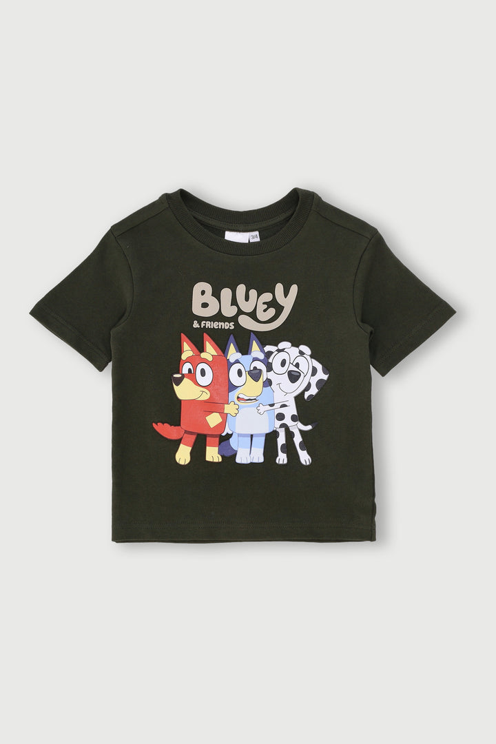 Pre-Boys Bluey Fleece Crew Top - Olive