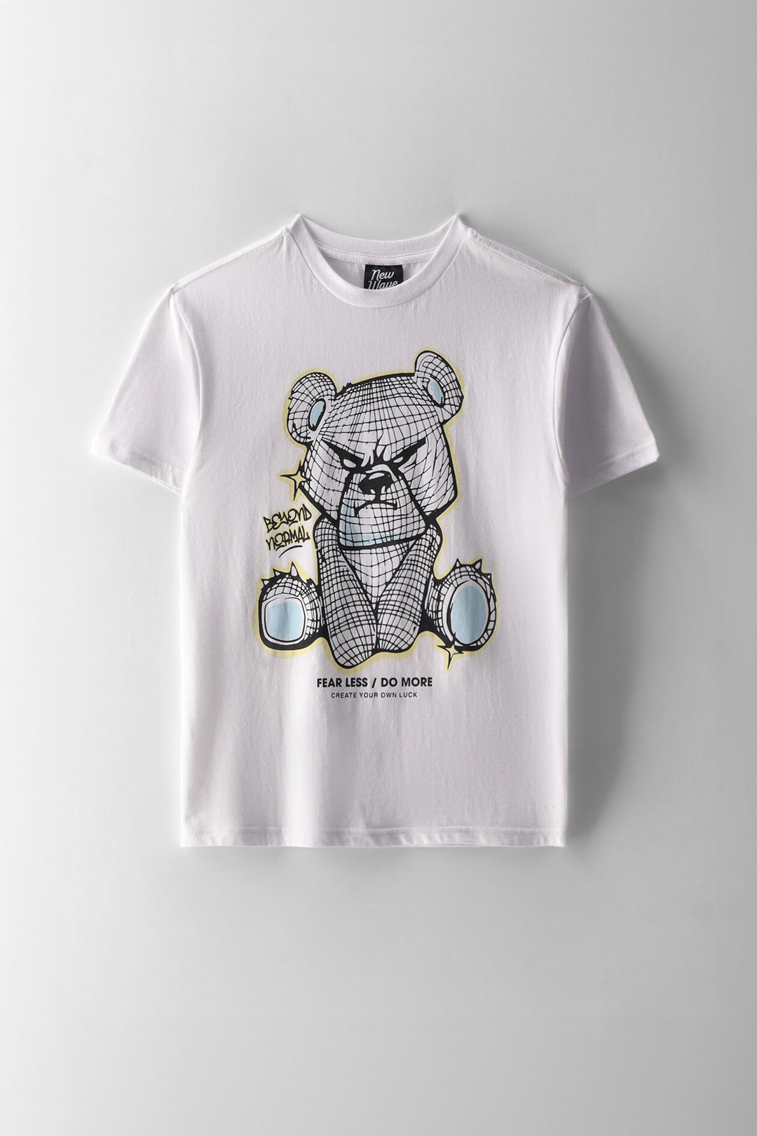 Boys Teddy Fearless Print T-Shirt - White