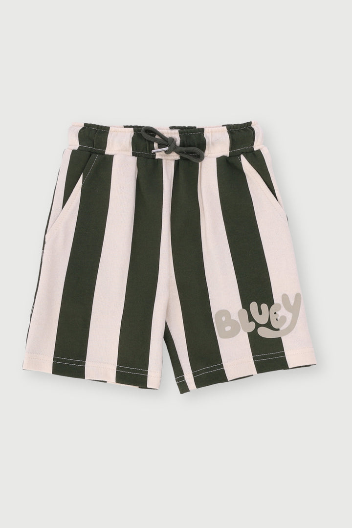 Pre-Boys Bluey Fleece Shorts - Olive