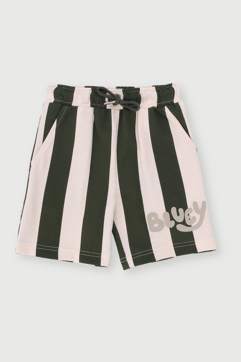 Pre-Boys Bluey Fleece Shorts - Olive