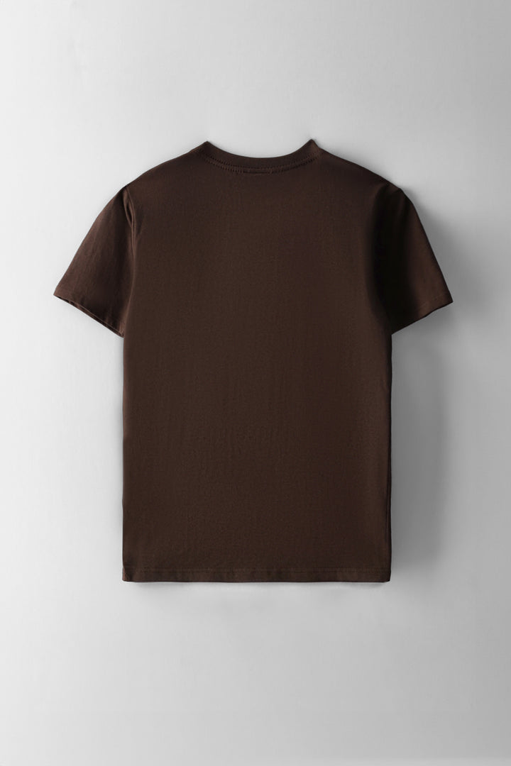 Boys Tiger Car Print T-Shirt - Chocolate