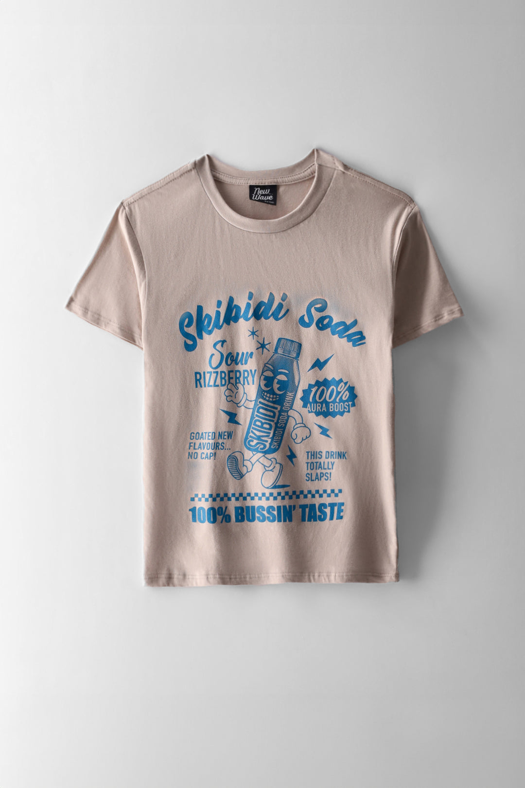 Boys Skibidi Soda Print T-Shirt - Stone