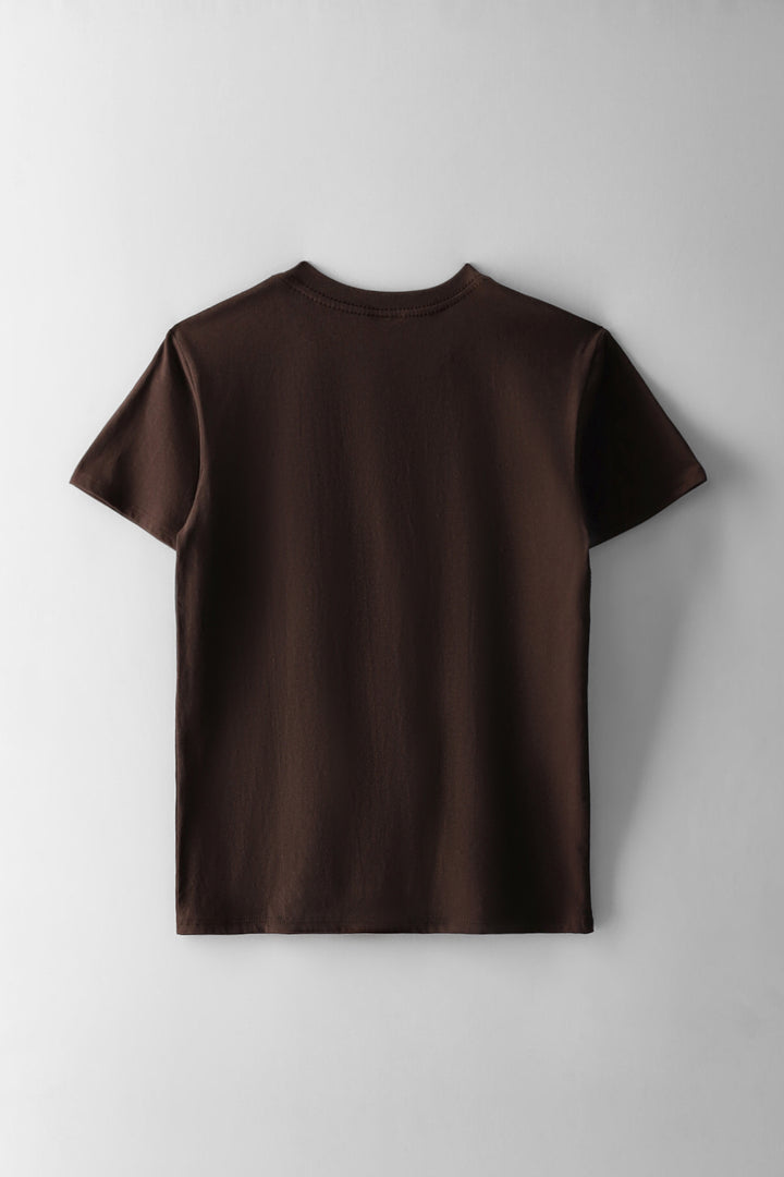 Boys Courtside Print T-Shirt - Chocolate