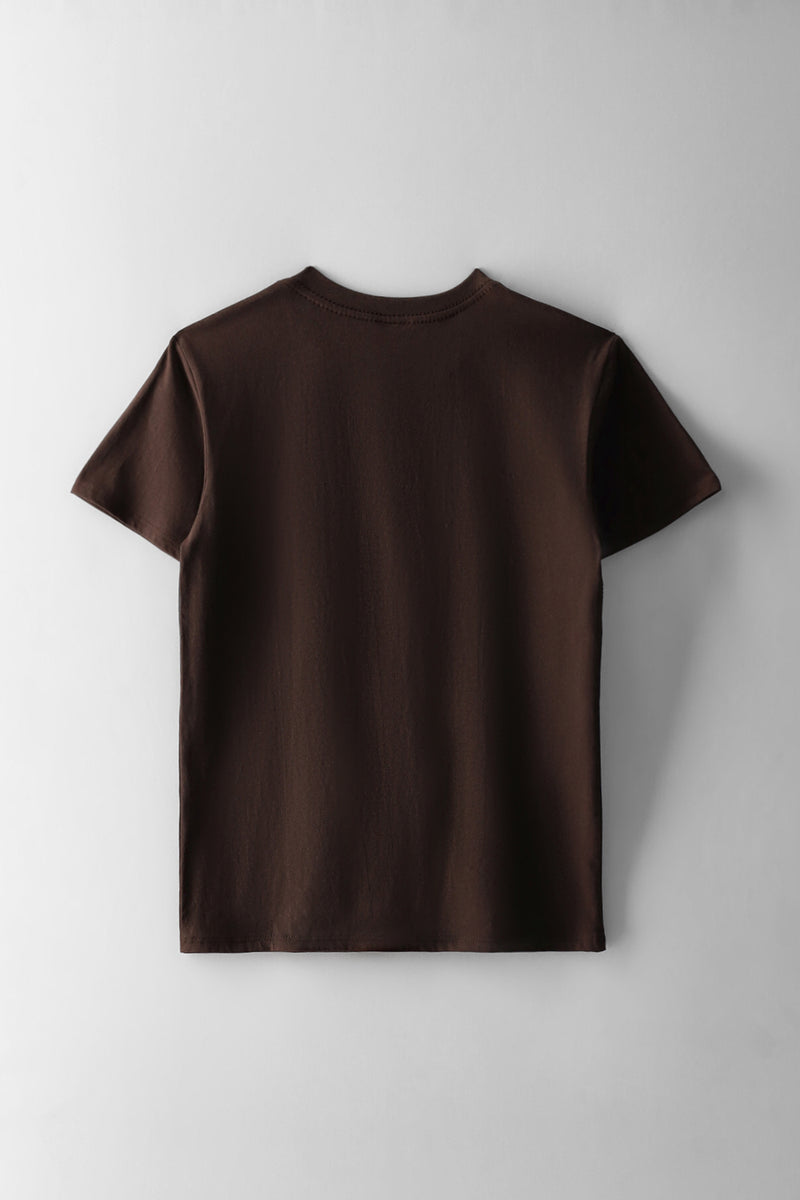 Boys Courtside Print T-Shirt - Chocolate
