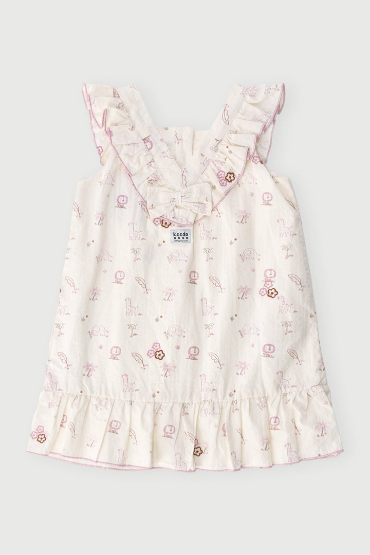 Keedo Girls Safari Woven Dress - Pink